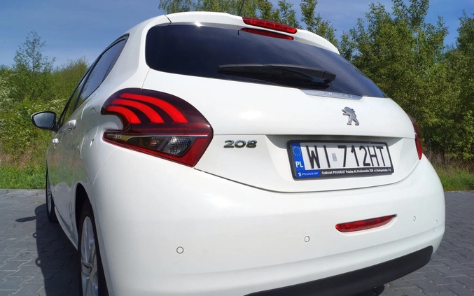 Peugeot 208 cena 35500 przebieg: 100000, rok produkcji 2018 z Warszawa małe 742